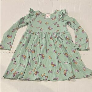 jumping beans Mint Green Butterfly Ruffle-Shoulder Dress